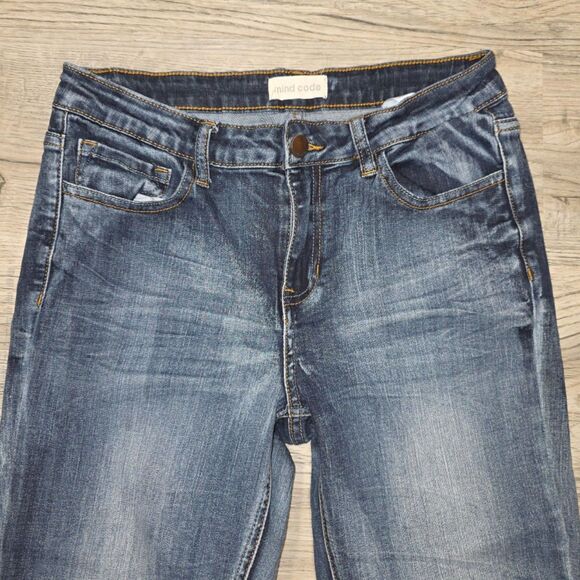 Mind Code Rolled Hem Cropped Sanded Washed Jeans Size 9 - Picture 2 of 5